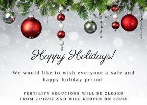 Happy Holidays from the staff at Fertility Solutions