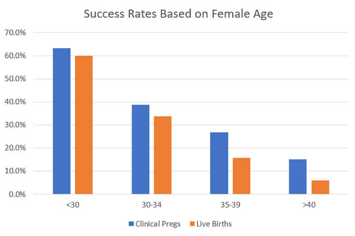 success rates based on female age